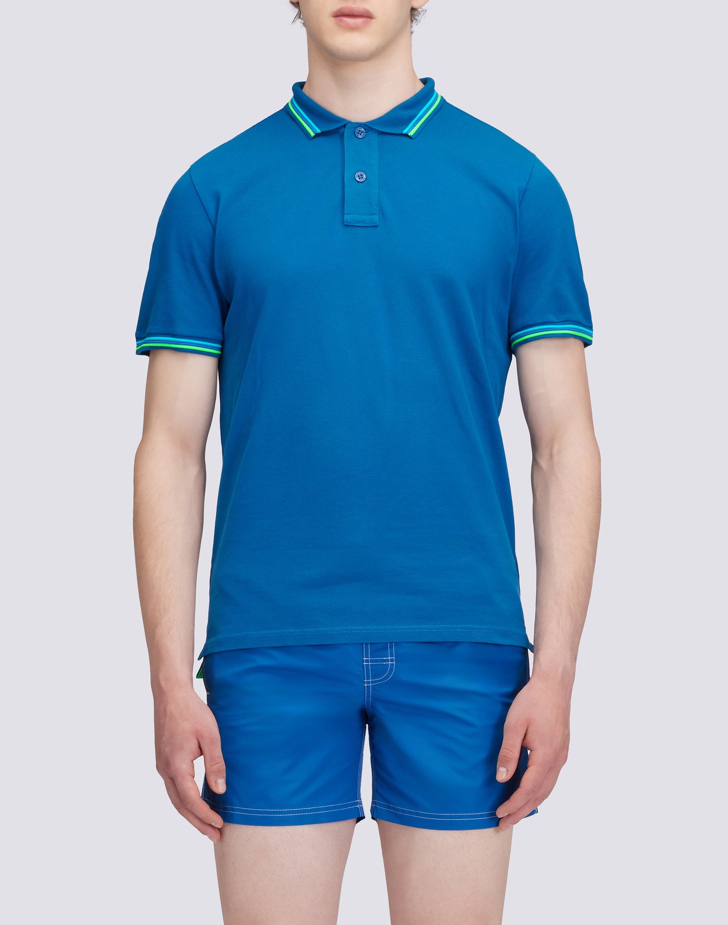 BRICE COTTON PIQUÉ POLO SHIRT WITH TRICOLOUR DETAILS