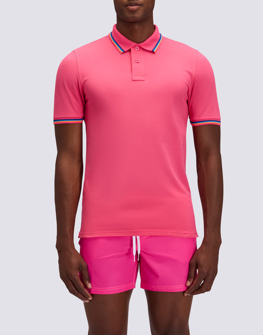 POLO BRICE EN COTON PIQUÉ AVEC DÉTAILS TRICOLORES