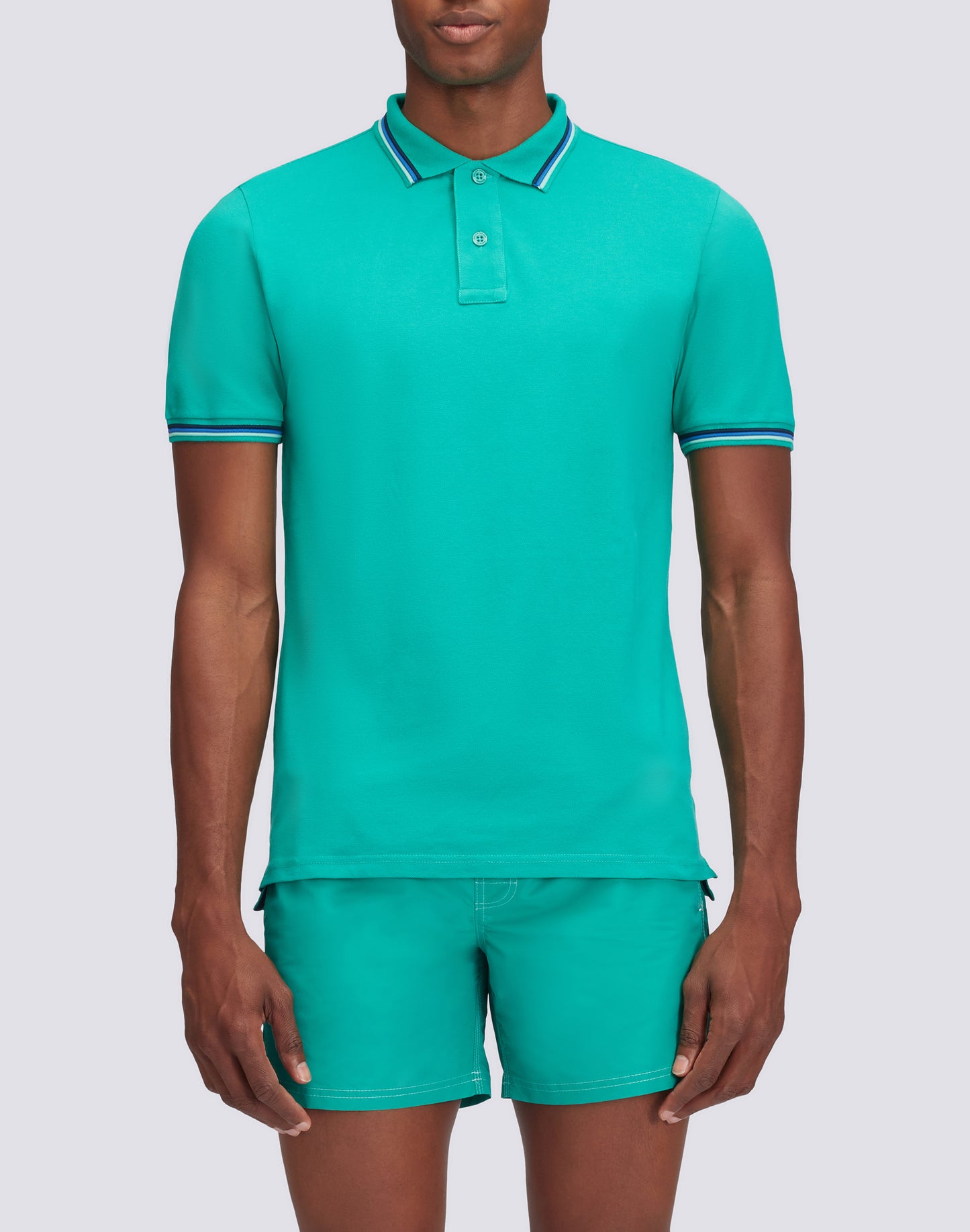 BRICE COTTON PIQUÉ POLO SHIRT WITH TRICOLOUR DETAILS