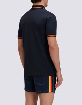 BRICE COTTON PIQUÉ POLO SHIRT WITH TRICOLOUR DETAILS