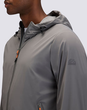CHCAQUETA DE HOMBRE CON CREMALLERA COMPLETA Y CAPUCHA DE NYLON