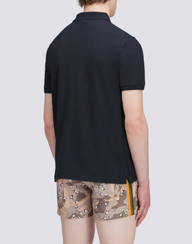 STRETCH PIQUET COTTON POLO SHIRT WITH RAINBOW PATCH