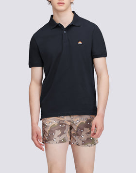 STRETCH PIQUET COTTON POLO SHIRT WITH RAINBOW PATCH