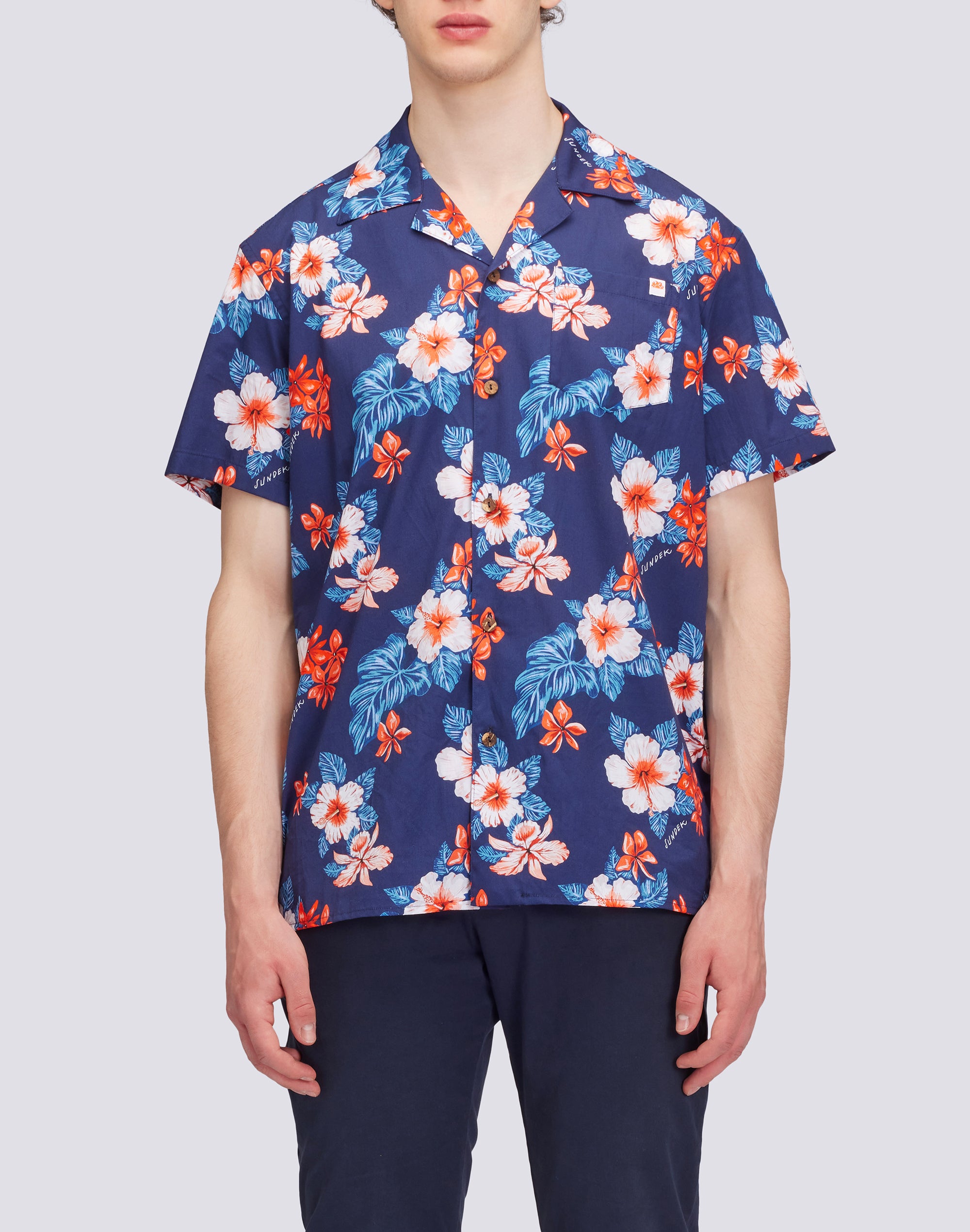 Sundek BOWLING MODEL SHIRT WITH PRINT m817shpi800-0078b – SUNDEK