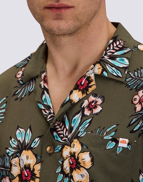 CAMISA DE HOMBRE ESTAMPADA EN VISCOSA POPELÍN