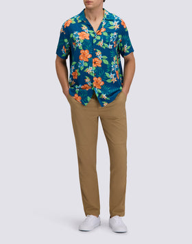 MEN'S PRINTED VISCOSE POPLIN SHIRT