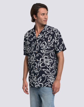 MEN'S PRINTED VISCOSE POPLIN SHIRT