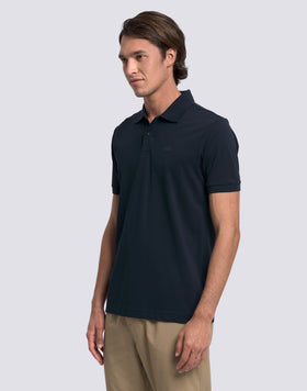MEN'S PIQUET COTTON POLO SHIRT WITH STRIPED COLLAR AND CUFFS