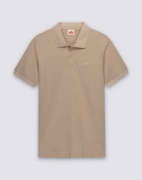 Polo de hombre de algodón piqué con cuello y puños a rayas