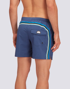 SWIM SHORTS WITH STRETCH FABRIC AND REMOVABLE POUCH