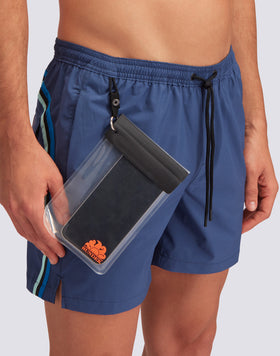 SWIM SHORTS WITH STRETCH FABRIC AND REMOVABLE POUCH