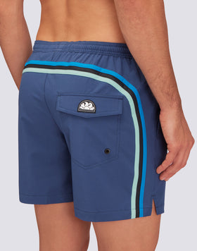 SWIM SHORTS WITH STRETCH FABRIC AND REMOVABLE POUCH
