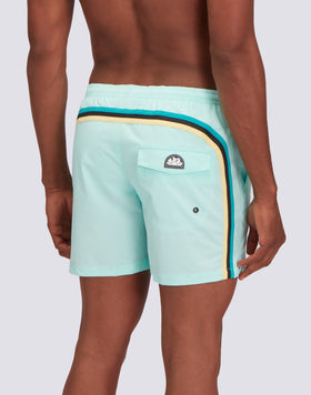SWIM SHORTS WITH STRETCH FABRIC AND REMOVABLE POUCH