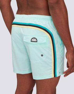 SWIM SHORTS WITH STRETCH FABRIC AND REMOVABLE POUCH