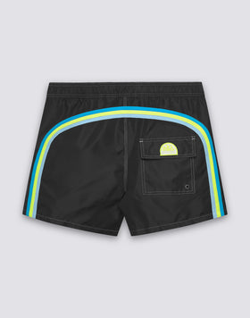 ICONIC TAFFETA MEN'S SHORT SWIMSUIT WITH SEMI-ELASTIC WAIST