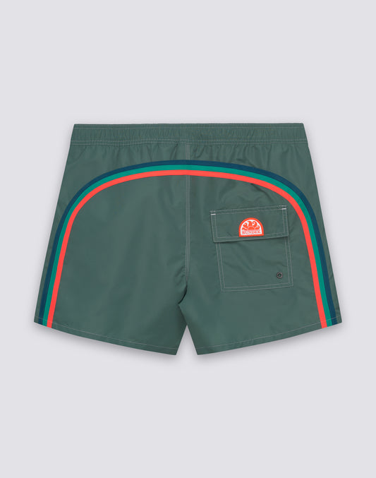 ICONIC TAFFETA MEN'S SHORT SWIMSHORTS WITH SEMI-ELASTIC WAIST