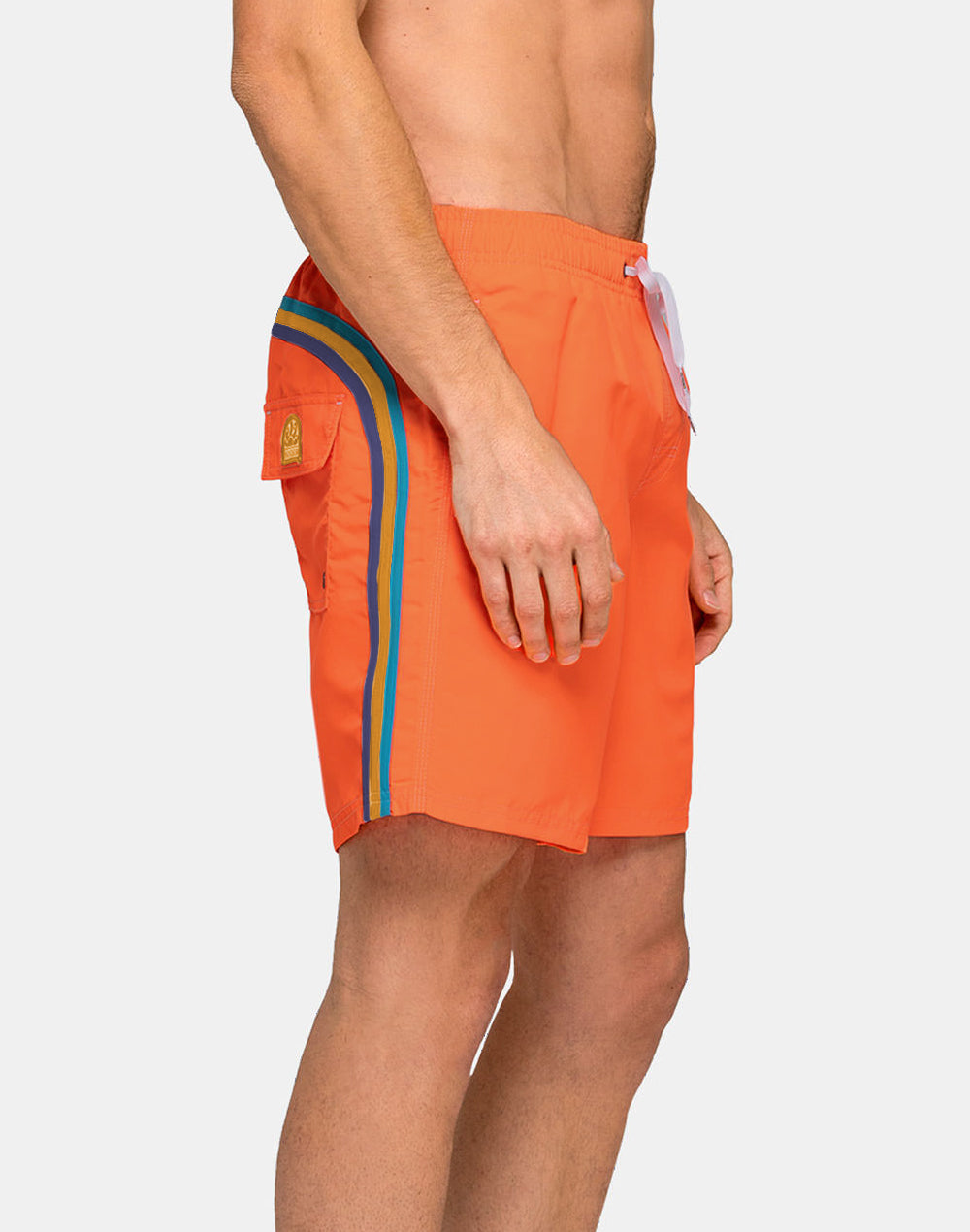 MID-LENGTH SWIM SHORTS WITH AN ELASTICATED WAISTBAND