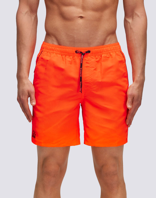 ICONIC TAFFETA STRETCH WAIST MID-LENGTH SWIM TRUNKS