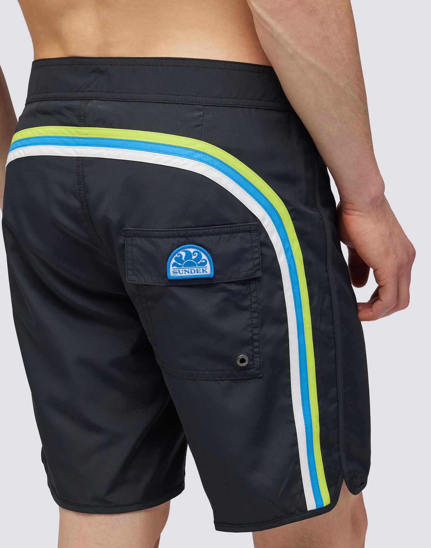 LONG FIXED WAIST SWIMSHORTS IN RECYCLED POLYESTER REPREVE®