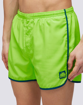 COSTUME DA BAGNO CORTO CON VITA ELASTICATA E SPACCHI LATERALI ROTONDI