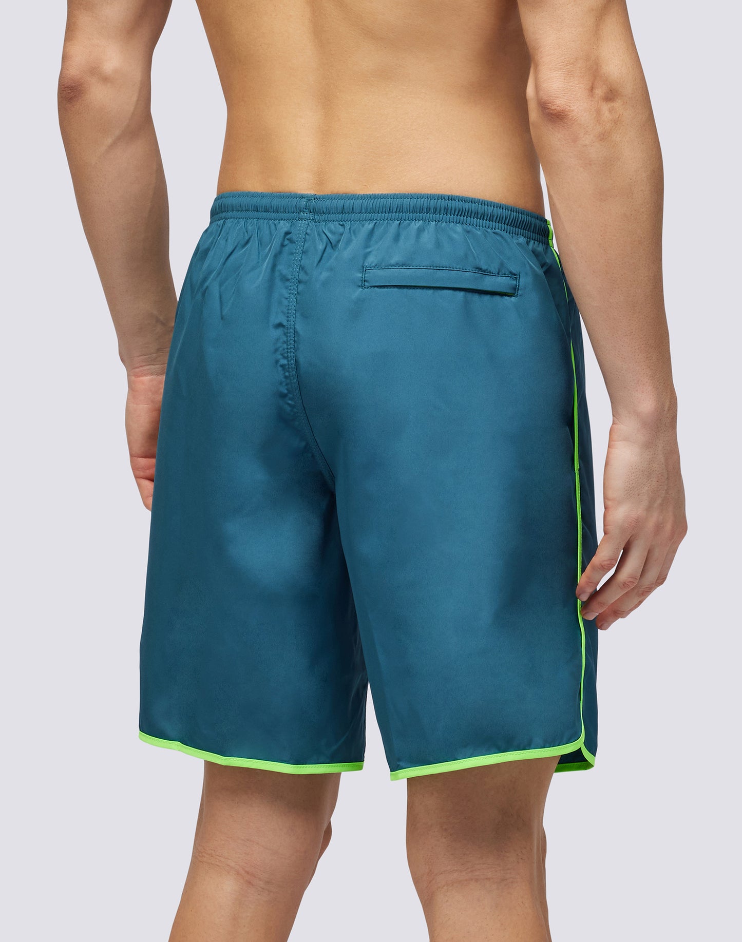 LIGHT POLY LONG SWIM SHORTS WITH AN ELASTICATED WAISTBAND