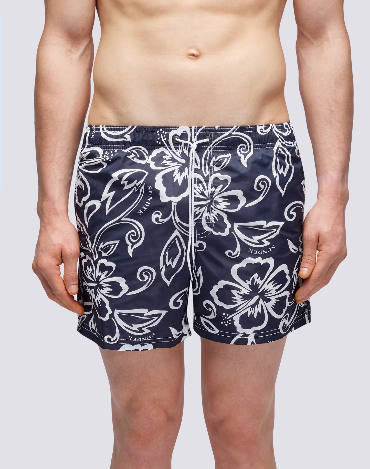 ARCHIVE HIBISCUS PRINTED SHORT SWIMSHORTS WITH ELASTIC WAIST