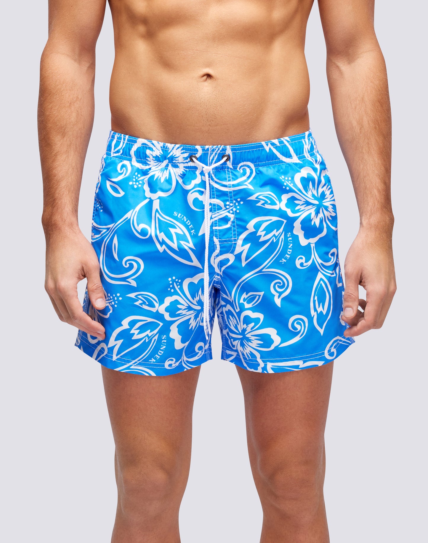 ARCHIVE HIBISCUS PRINT SHORT SWIMSHORTS WITH ELASTIC WAIST