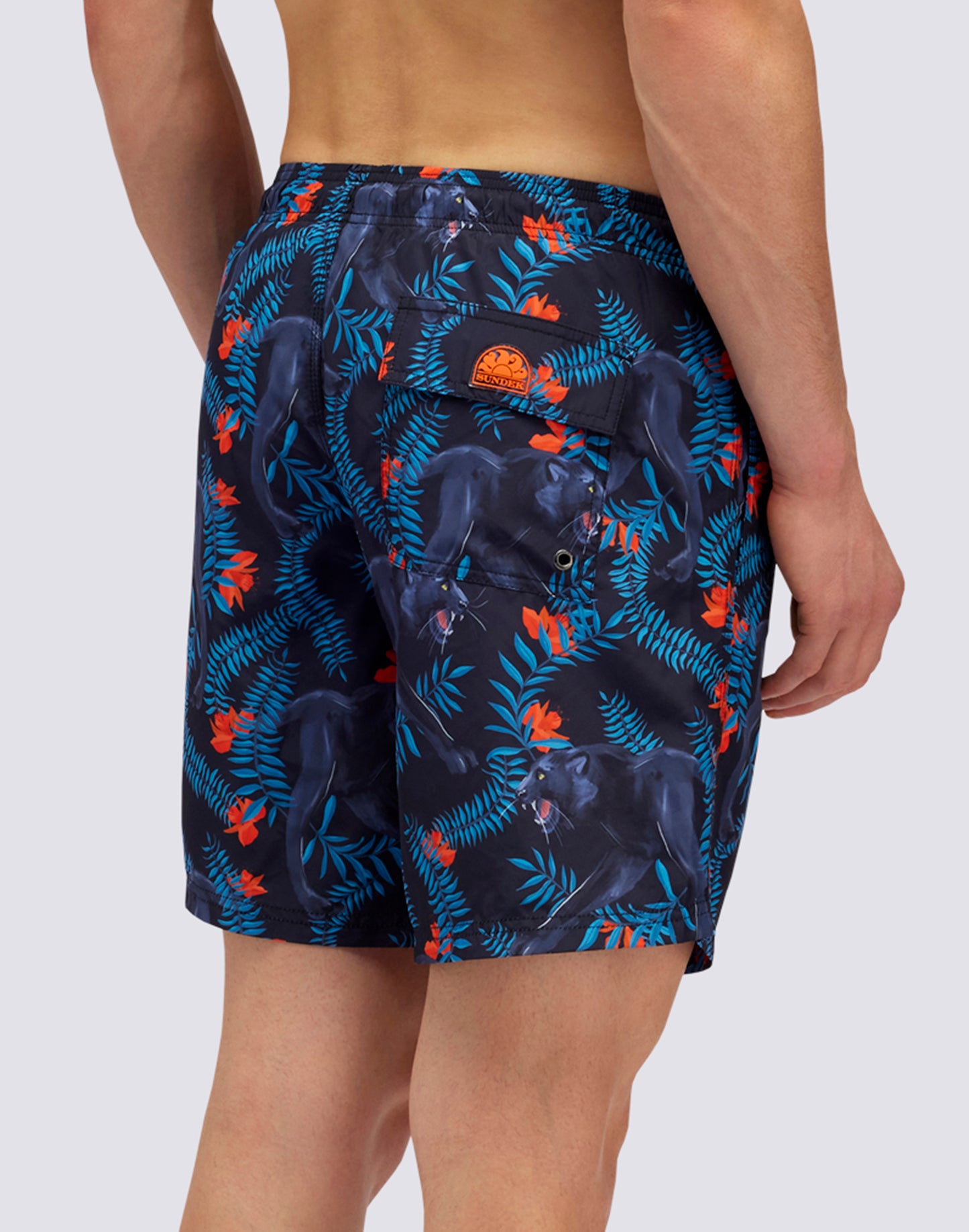 PANTHER PRINT MEDIUM SWIMSHORTS IN RECYCLED POLY