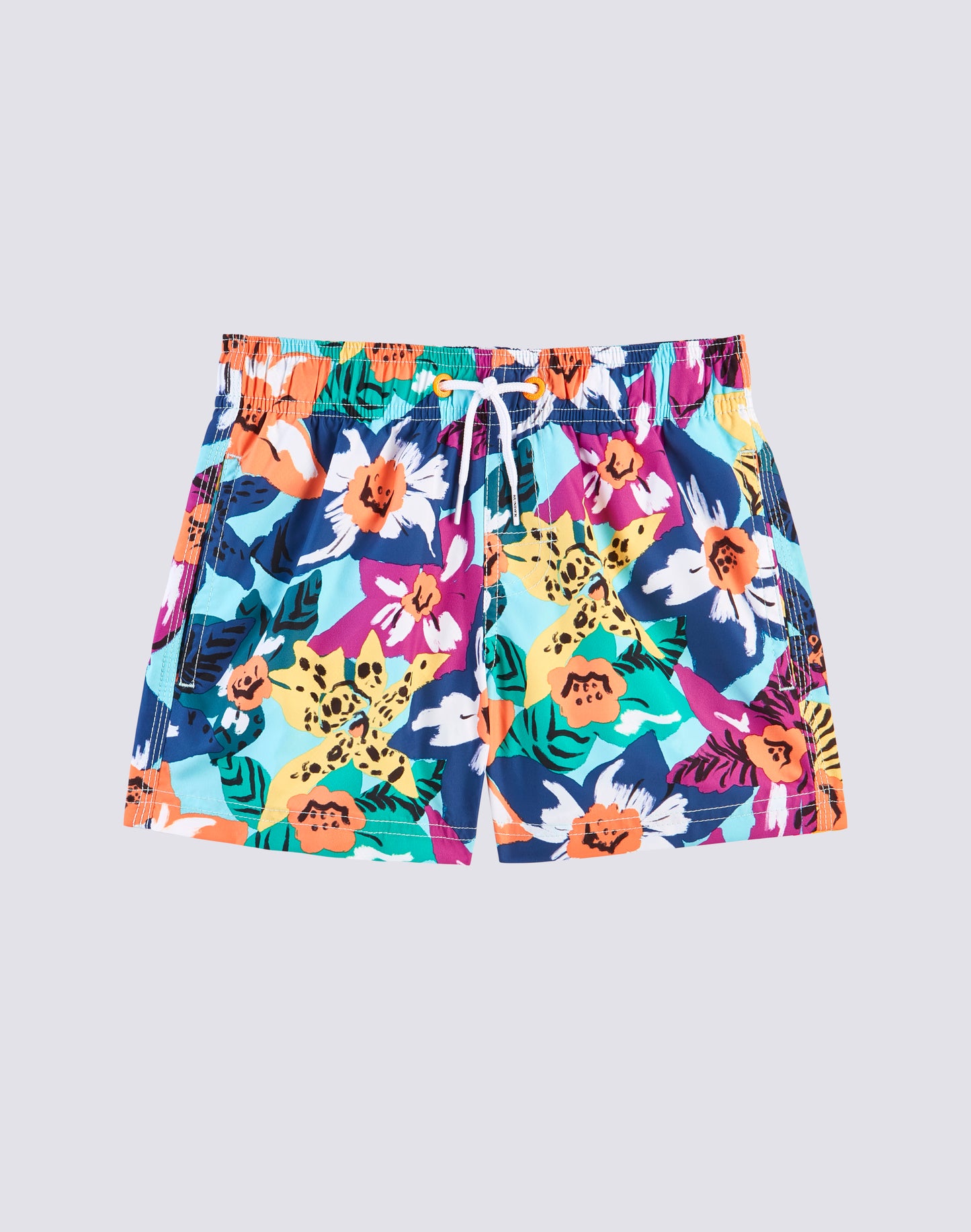 REPREVE® ELASTICATED WAIST SHORT SWIMSHORTS WITH NABIS BLOOM PRINT