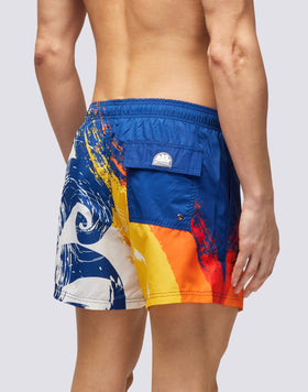 COSTUME DA BAGNO CORTO VITA ELASTICATA STAMPA LOGO IN POLY RICICLATO