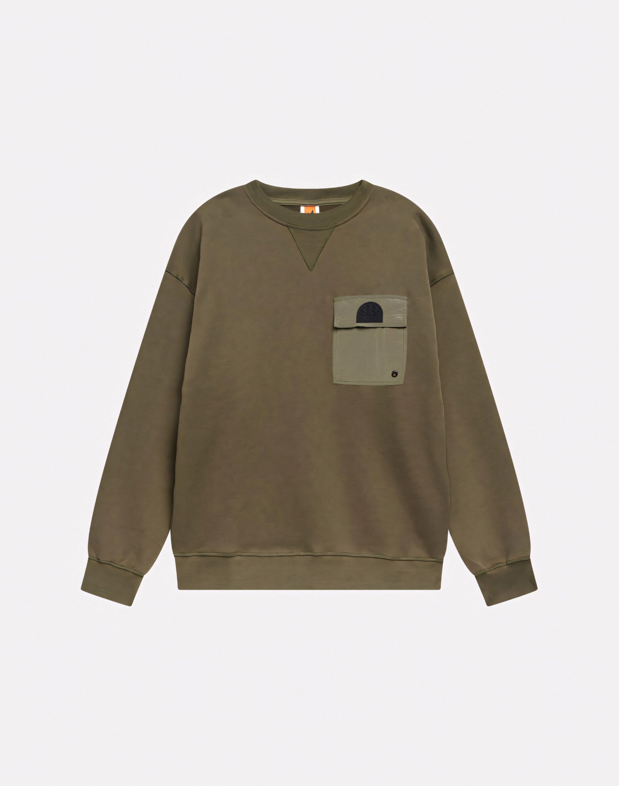 Hoodless sweatshirt with online front pocket