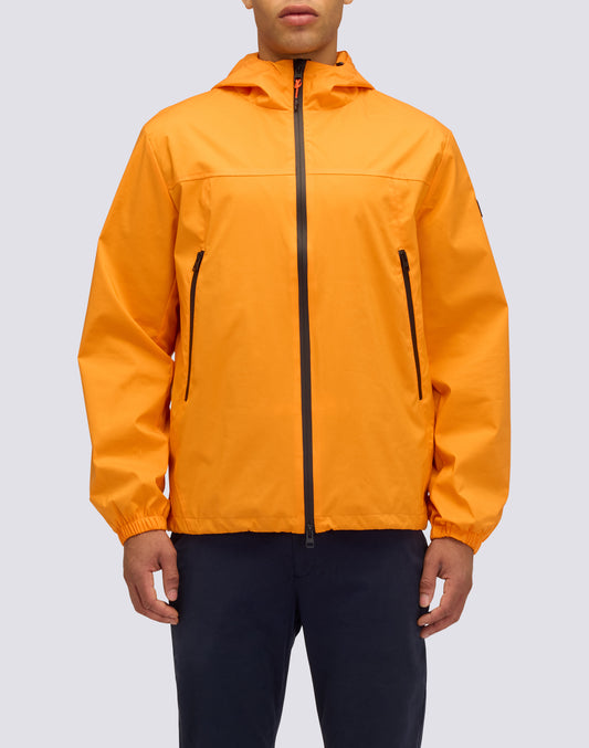 MEN'S SHORT JACKET WITH HOOD IN BONDED FABRIC