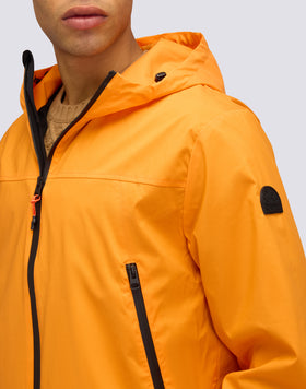 MEN'S SHORT JACKET WITH HOOD IN BONDED FABRIC