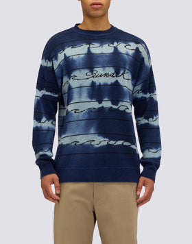 PULL JACQUARD À COL RAS DU COU POUR HOMME AVEC MOTIF VAGUE