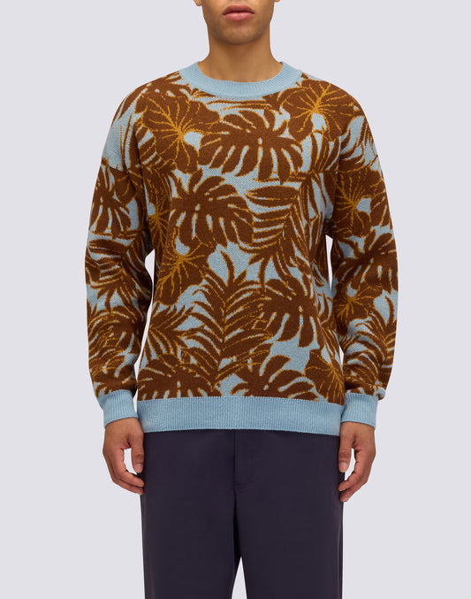 MEN'S CREW NECK SWEATER WITH ALL-OVER GRAPHICS