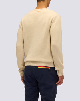 MEN'S CREW NECK SWEATER IN MERINO WOOL AND CASHMERE