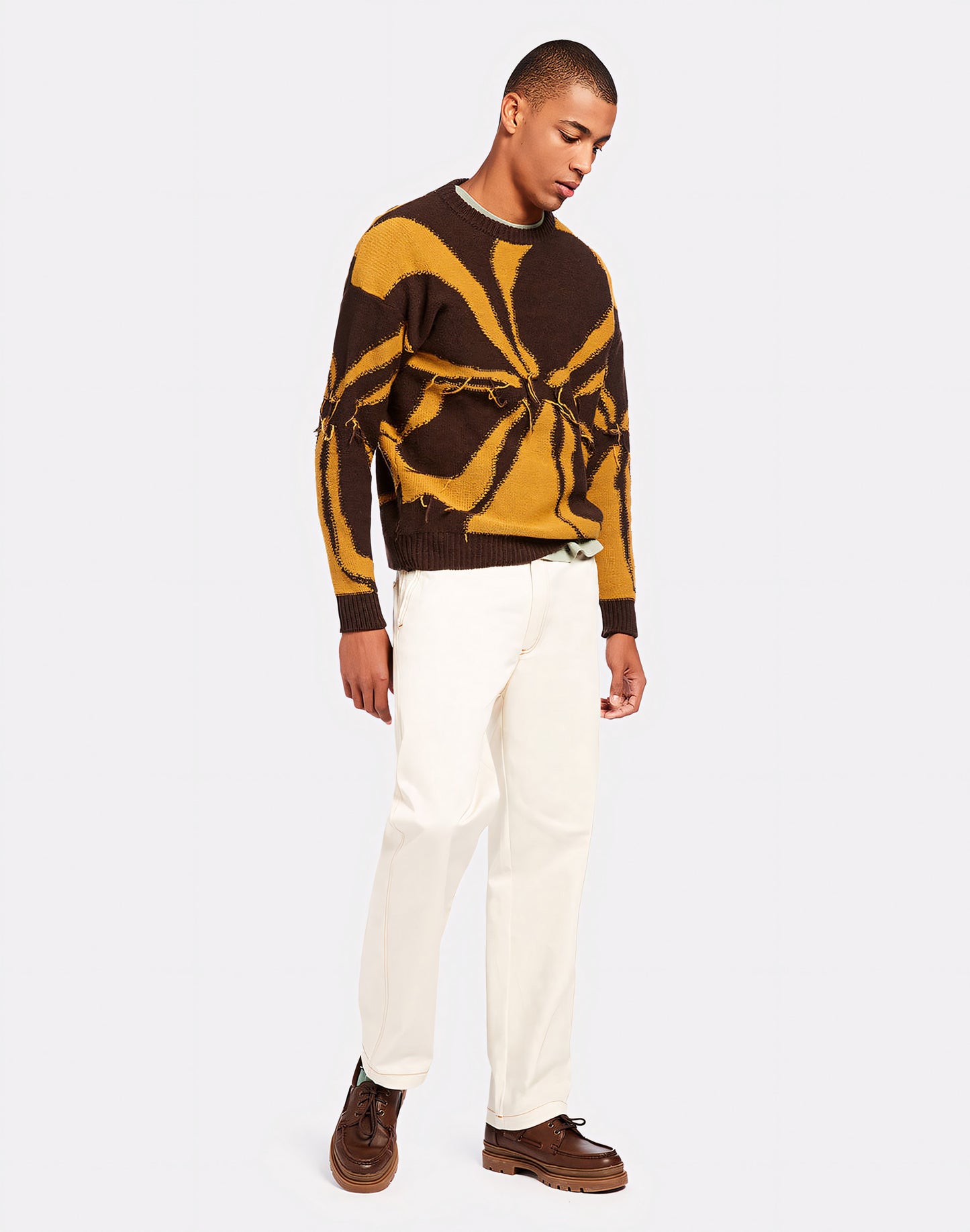 CREW NECK JUMPER WITH FLORAL EMBROIDERY