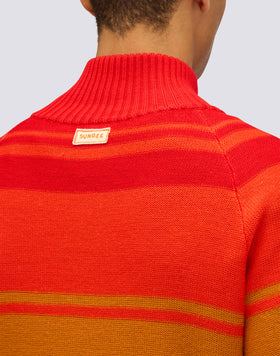 JERSEY DE CUELLO ALTO PARA HOMBRE CON CREMALLERA DE 3/4 Y RAYAS HERITAGE