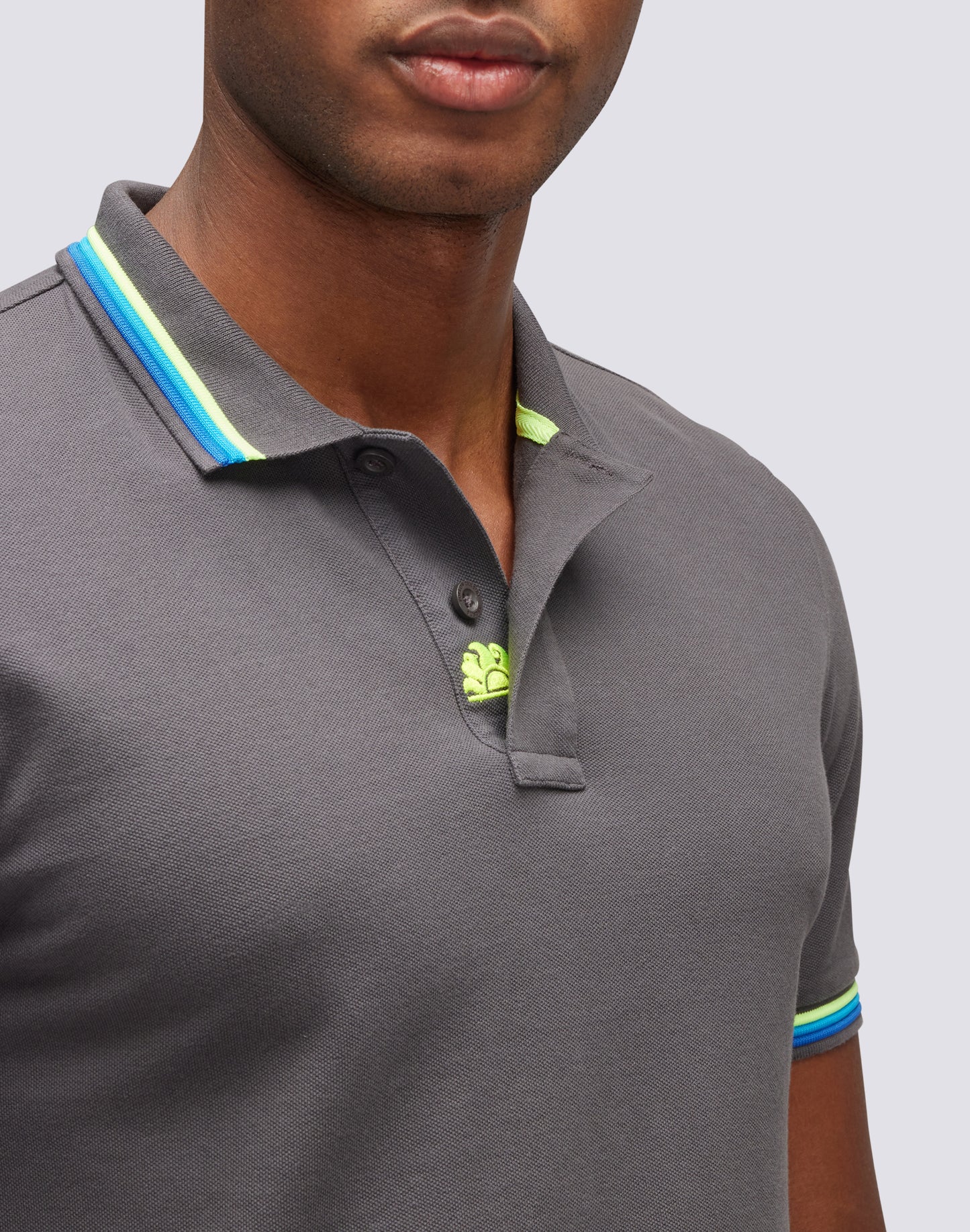 BRICE COTTON PIQUÉ POLO SHIRT WITH TRICOLOUR DETAILS