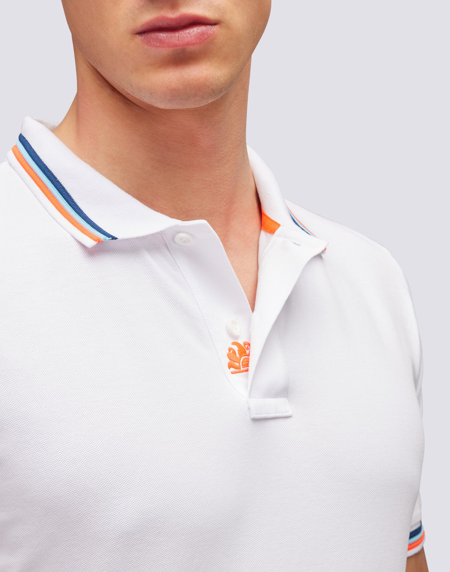 BRICE COTTON PIQUÉ POLO SHIRT WITH TRICOLOUR DETAILS