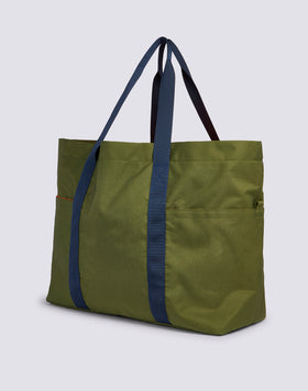 MILITARY TOTE BAG CON DETTAGLI A CONTRASTO