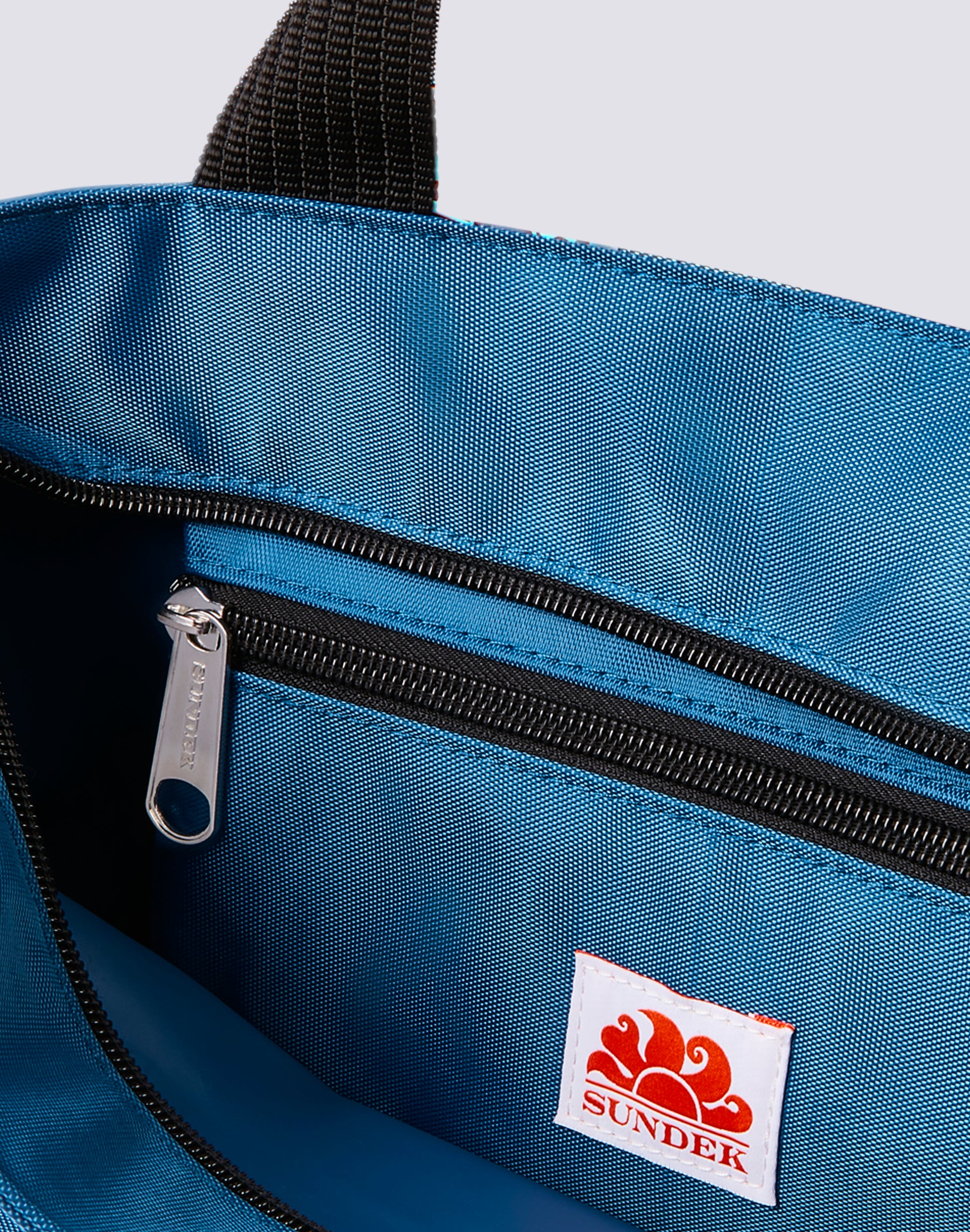 Borsa Shopping Mini SUNDEK Verde - Doppio Manico, Zip, Tasca Interna, Poliammide - Foto 11