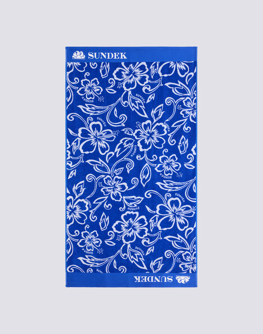 JACQUARD TERRY TOWEL WITH HIBISCUS PATTERN