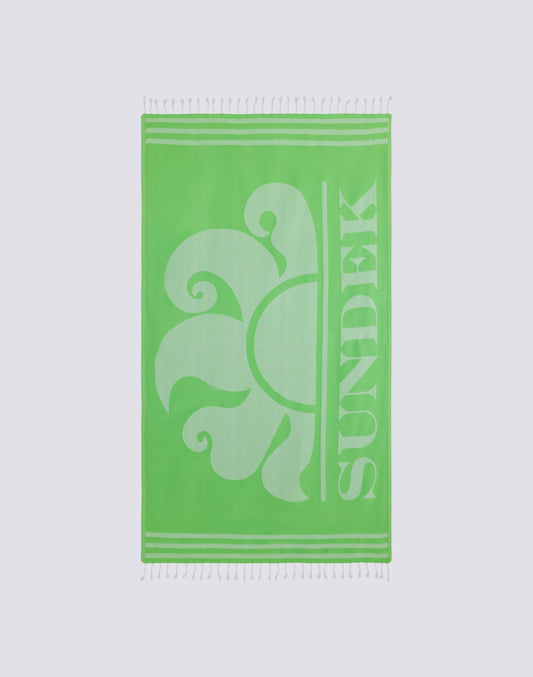 SERVIETTE DE PLAGE FOUTA JACQUARD AVEC LOGO