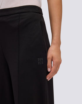 PANTALON LONG FEMME EN POINT DE MILANO AVEC TAILLE SEMI-ÉLASTIQUE