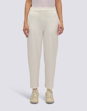 PANTALON LONG FEMME EN POINT DE MILANO AVEC TAILLE SEMI-ÉLASTIQUE