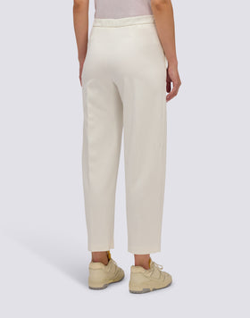 PANTALON LONG FEMME EN POINT DE MILANO AVEC TAILLE SEMI-ÉLASTIQUE