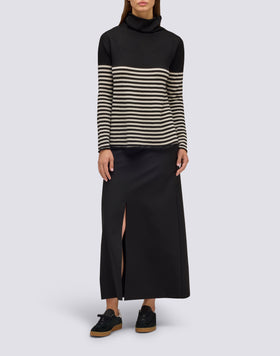 LONG SKIRT IN POLY VISCOSE TWILL