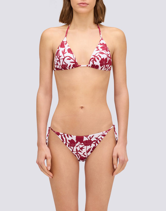 JENNIFER - ADJUSTABLE TRIANGLE BIKINI TOP WITH PATCHY FLOWERS PRINT