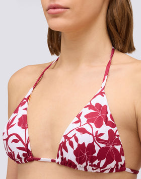 JENNIFER - ADJUSTABLE TRIANGLE BIKINI TOP WITH PATCHY FLOWERS PRINT